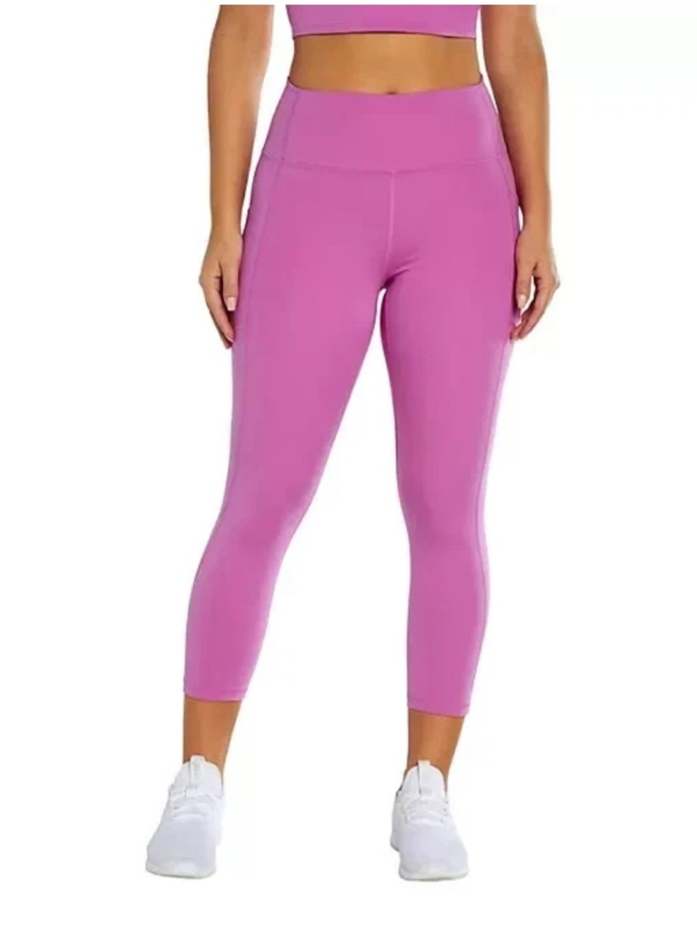 GAPFIT Bright Magenta Capri Yoga Workout Leggings with Side Pockets L NWOT